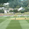 A Wellington batsman hits the ball into the on side