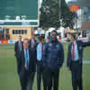 Match officials before the start of play