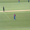 Sanath Jayasuriya walking back to his mark