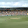 Shane Warne bowling to Nathan Astle