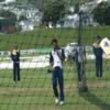 Lasith Malinga (bowler in centre) & Mahela Jayawardene (background to the left)