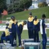 Chaminda Vaas (sitting), Shantha Kalawitigoda,Tillakaratne Dilshan,CJ Clark (Physio), Rangana Herath & Lasith Malinga