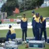 Chaminda Vaas, Farveez Maharoof (background), Nuwan Kulasekara, CJ Clark (Physio), Shantha Kalawitigoda & Rangana Herath