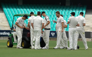 New Zealand team having drinks