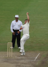 Chief destroyer of the Black Caps Moises Henriques bowling