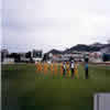 Players shaking hands after the game